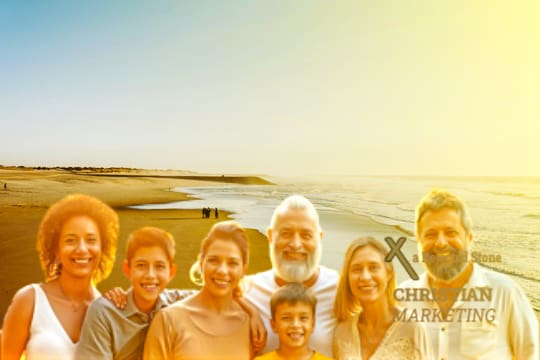 A family photo take at the beach. a Rejected Stone - Christian web design