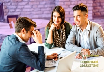 A young couple purchasing their first home.