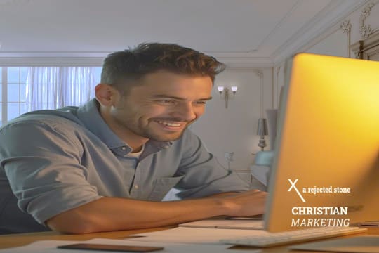 Thrilled Business owner making changes to his website