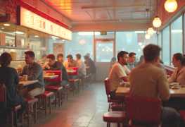 Customers at a Chinese restaurant