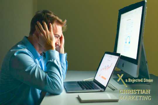 Frustrated man wondering why his site is not working as he had hoped