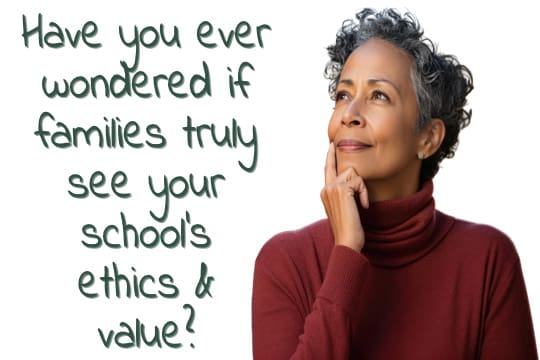 Christian K-12 admissions director thinking about how to make our school better